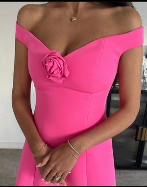 The Lollita off shoulder mini dress in pink