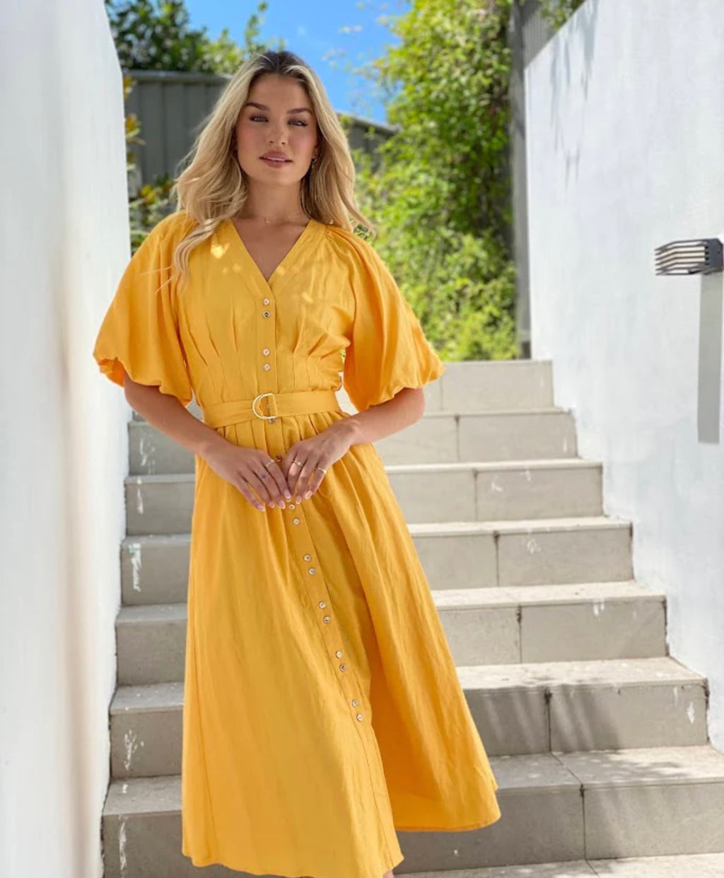 The Gia dress in yellow